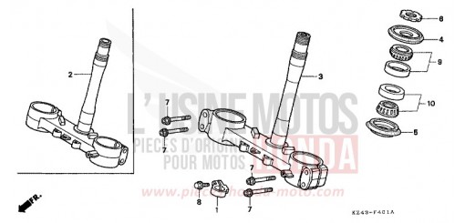 STEERING STEM (CR125RS/RT/RV) CR125RT de 1996